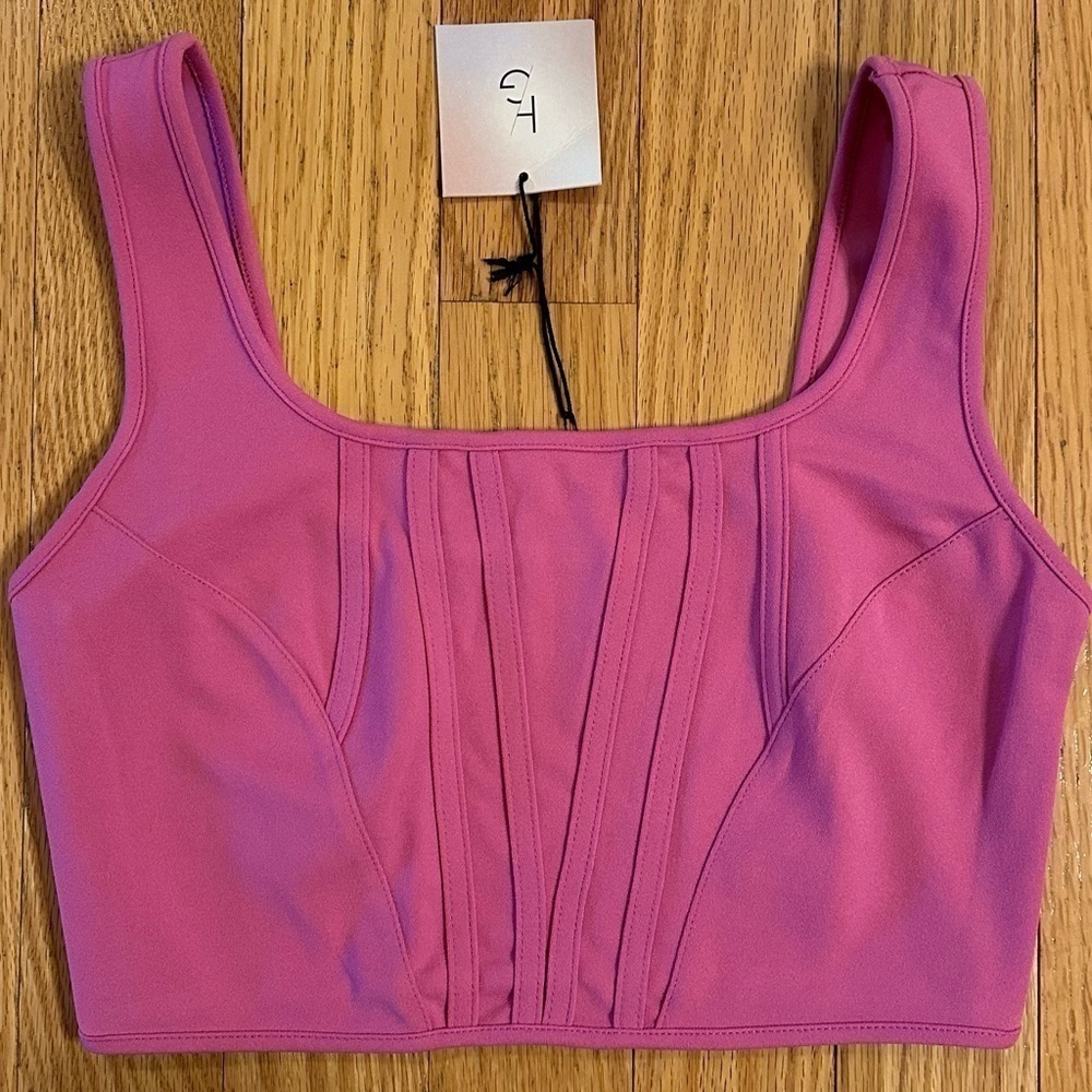 Happily Grey Pink Magenta Tank Crop Top Small